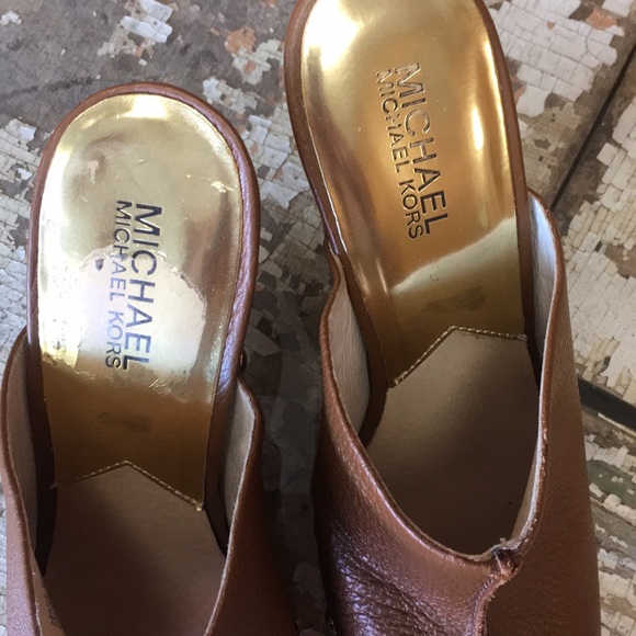 Size 7.5 Michael Kors Cork heeled mules - Picture 2 of 6